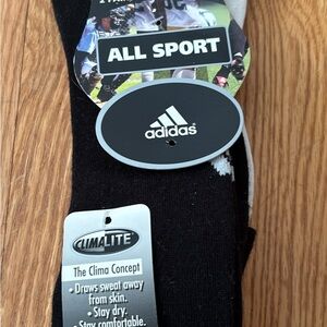 Adidas 2 Pair of Black and White Climalite Kids All Sport Socks - Size XS